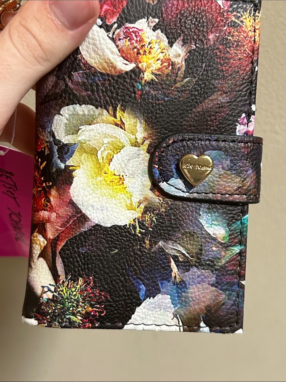 Betsey Johnson Floral Card Holder Keychain - Black & Multicolor - Picture 4 of 15